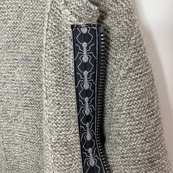 Alchemy Mens Size M Wool Blend Knit Cardigan Sweater Tan/Gray Full Zip - Picture 11 of 16